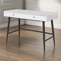 Mobilier de bureau moderne et élégant Cadre en métal Table de bureau en bois avec 2 tiroirs Utilisation à la mode pour bureau à domicile Chambre à coucher