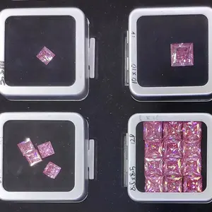 11x11mm Moissanite Gemstone High Grade D VVS Pink Color Princess Cut Loose Moissanite Stone Pass Diamond Test 3 Carats