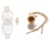 Botol Parfum Mobil Kaca Bentuk Berlian 8ml, Botol Pengharum Ruangan Kosong Isi Ulang dengan Tutup Kayu, Diffuser Minyak Esensial