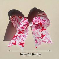 Pince à cheveux rose en ruban de satin, épingle à cheveux de sensibilisation à la journée du sida pour filles femmes adolescentes, grandes barrettes de cheveux, cadeau de charité