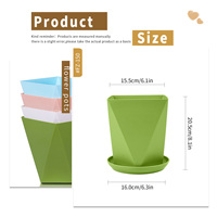 Pots à fleurs carrés en PP de luxe avec trou de drainage, durables, style américain minimaliste pour la maison et le jardin, options colorées, capacité de 1,6 L
