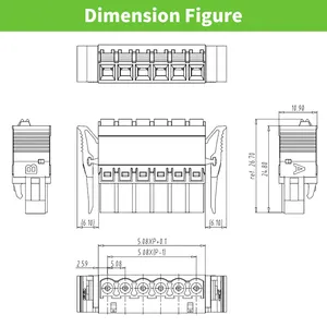 Screwless Pluggable Terminal Blocks Spring Electrical Connectors With Clip-on 5.08mm Pitch 2EDGKNG