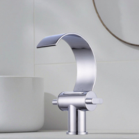 Mitigeur de lavabo chaud et froid à un trou moderne Robinet mélangeur créatif pour lavabo de salle de bains Robinet mitigeur en céramique