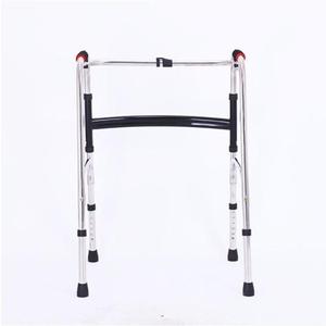 Stainless Steel <b>Walker</b> Folding Walking Aid For <b>Elderly</b> Rehabilitation Equipment Four Legged Cane With Wheels - Product Image 4