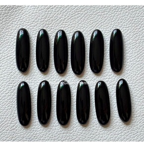 Élégant Onyx Noir Long Ovale Pierres Précieuses En Vrac Pour La Fabrication De Bijoux Bagues Personnalisées Boucles D'oreilles Pendentifs Et Artisanat Unique À La Main - Product Image 3