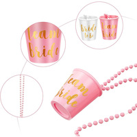 Collier de verres à shot perlés Pafu Team Bride et Bride to Be, parfait pour les mariées