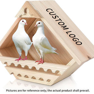 Деревянные домики для птиц из кедра: гнездовой ящик для утренних голубей и платформа для отдыха голубей, кормушка для домашних животных для использования на улице - Product Image 4