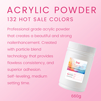 Poudre acrylique professionnelle 660g, 132 couleurs, en vrac, transparente, nude, rose, pour extension d'ongles