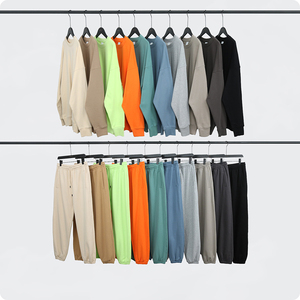 Conjunto de <span class=keywords><strong>sudadera</strong></span> con cuello redondo éxito de ventas al por mayor logotipo personalizado pantalones de chándal de peso pesado y sudaderas con capucha conjunto de pantalones de chándal unisex 2xl de alta calidad - Product Image 3