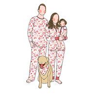 Ensemble de vêtements assortis pour la famille en bambou personnalisé populaire de haute qualité pour adultes, enfants, maman et papa, fils, 2025