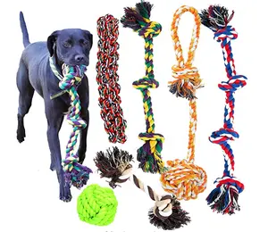 环保大狗咀嚼绳玩具互动狗玩具套装耐用宠物玩具