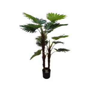 Yiwu venda quente jardim decorativo artificial mini topiaria frond palmeira plástico ao ar livre