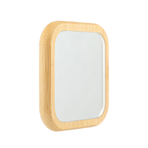 Square Wood Frame Silver Finish Desktop <b>Compact</b> <b>Mirror</b> Single Side Glass Makeup <b>Mirror</b> Customizable Logo Printing Wholesales - Product Image 4