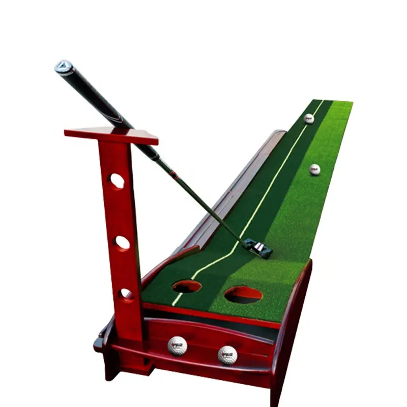 OEM LOGO de madera a base de madera Práctica mini golf putter putting green mate accesorios de golf de interior