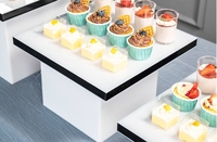 Ensemble de présentoirs en acrylique haut de gamme pour desserts, buffet, gâteaux, plateau à collation, table de pause-café avec caractéristiques de banquet pour repas froids