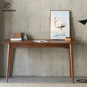 Escritorio Moderno de Madera Sólida para Oficina en Casa, Mesa para Computadora, Tamaño Personalizado, para Estudio o Dormitorio, con Diseño Humanizado - Product Image 1