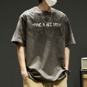 Wholesale Mens Oversize Acid Washed Solid Knitted Heavyweight Cotton Custom Graphic Logo Streetwear Vintage T-Shirt - Product Image 4