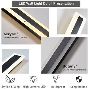 Aplique de pared acrílico para exteriores de 110V y 220V, luces de jardín para dormitorio interior, luz de pared Solar/luz de pared LED - Product Image 5