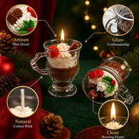 Bougie parfumée en cire de soja en forme de bonhomme en pain d'épices pour les fêtes de Noël, faite à la main dans un bocal en verre, aromathérapie, parfum frais pour la décoration de la maison