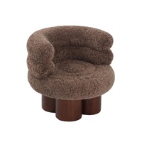 Fauteuil individuel moderne pour petit appartement, structure en bois de noyer, confortable, en laine, pour salon