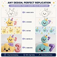 Pack de breloques de fête personnalisées avec compte à rebours, porte-clés en peluche, mascotte, cadeau promotionnel du Nouvel An, logo CPC, cadeau original, jouet en peluche, OEM ODM