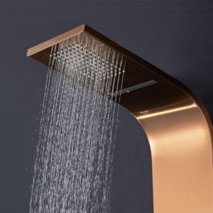 Columna de Ducha Dorada con Acabado Níquel Cepillado, Panel de Ducha de Acero Inoxidable 304 con Cascada y Jets <span class=keywords><strong>Spa</strong></span>, Panel de Ducha Inteligente - Product Image 3