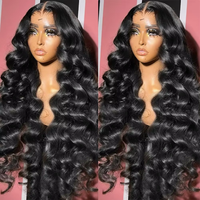 Perruques Cheveux Humains Vierges Ondulés Non Coiffés, Lace Front HD Pré-épilée, Perruque Frontale HD Ondulée en Cheveux Indiens