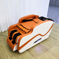 Lit de lavage capillaire électrique massant 4D robotisé avec 11 modes de massage, unité de lavage dorsale réglable en cuir PU pour salon