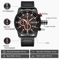 Reloj de cuarzo clásico para hombre, correa de cuero genuino de alta calidad, cronógrafo, moda de negocios, reloj de cuarzo deportivo de lujo, CURREN 8291