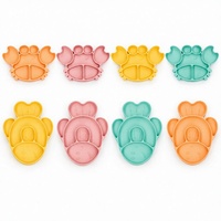 Assiette bébé en silicone personnalisée OEM avec base à ventouse, motif animal mignon, pour la vente en gros