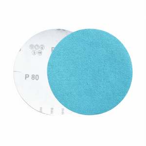Disques abrasifs à velcro robustes P80 bleus 150 mm pour le polissage du bois et du métal - Product Image 2