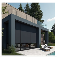 Stores motorisés imperméables avec système de rail zippé coupe-vent pour pergola, jardin, pavillon, terrasse