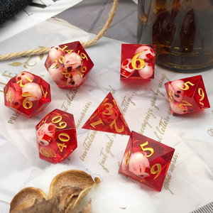 Bộ Xúc Xắc 19Mm Trò Chơi Rpg Dungeons & Dragons Chơi Nhập Vai Đá Quý Pha Lê Trong Mờ 7 Món Bộ Xúc Xắc Nhựa Dnd Sắc Bén D6 D12 D20 - Product Image 2