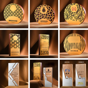 Custom Acrylic Crystal Trophy Award With Wooden Base Laser Engraving Logo Corporate Recognition Ceremony Gift Trophy - Product Image 5