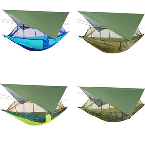 Trọng Lượng Nhẹ Xách Tay Cắm Trại Võng Và Lều Mái Hiên Mưa Bay Tarp Chống Thấm Nước Muỗi Lưới Võng Tán 210T Nylon Võng - Product Image 3