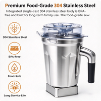 Carafe de remplacement pour blender en acier inoxydable de 64 oz, compatible avec la série Ascent, convient aux modèles 5200, 5000, 6300, VM0103, VM0197, E310, A2500