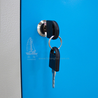 Casier métallique bleu en acier à deux portes avec 2 compartiments pour le rangement des vêtements des employés et du personnel, idéal pour les équipements équestres et la sécurité des travailleurs.