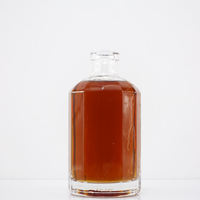 Bouteille en verre cylindrique de luxe avec bouchon en liège pour whisky, vodka, gin, rhum, tequila et brandy - 350 ml/500 ml