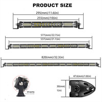 Barre lumineuse LED 24V à une seule rangée, faisceau spot et large, étanche IP67, 30000 lumens, boîtier en aluminium moulé sous pression pour voiture, camion, SUV, 4x4, tout-terrain