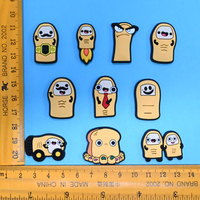Breloques de sabot en PVC mignonnes de dessin animé, décorations souples personnalisées en PVC et EVA pour chaussures de plage, fruits et légumes