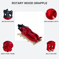 Chargeur de grumes hydraulique LISEN de type japonais avec grappin à rotation hydraulique à 360° pour excavatrice de 20 tonnes - Grappin robuste pour grumes et ferraille