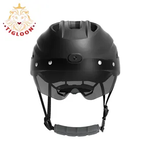 2024 Doppel-Sport-Radhelm atmungsaktiv EPS-PC-Taktischer Schutz mit 4K-LED-Lichtkamera Tarn-Radhelm für Erwachsene