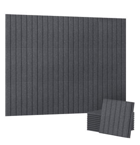 12パック自己粘着ピールスティックブラックアコースティックアートタイル12X 12X0.4装飾音吸収パネルオフィスゲーム用 - Product Image 6