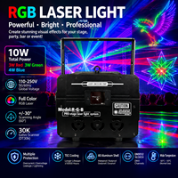 Laser d'animation RGB 10W avec balayage Galvo 30K, Classe 4, DMX512, activé par le son pour Scène, Bar, Club, Fête, Station TV