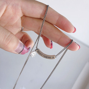 Collier en argent S925 avec pendentif visage souriant « Ne le regrette pas », bijou unisexe, cadeau - Product Image 4