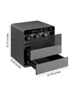 Boîte de rangement sécurisée ignifuge pour montres avec triple amortisseur, serrure à empreinte digitale intégrée et double tiroir pour armoire et chambre