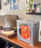 Boîte de rangement pour disques vinyles en acrylique personnalisée de 12 pouces, sur pied, pour l'affichage et la collection de CD et d'albums