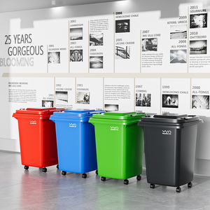 30 lít nhà máy thấp giá ngoài trời Nhựa thùng rác bin PP lưu trữ xô với bánh xe cho tái chế công cộng sử dụng - Product Image 5