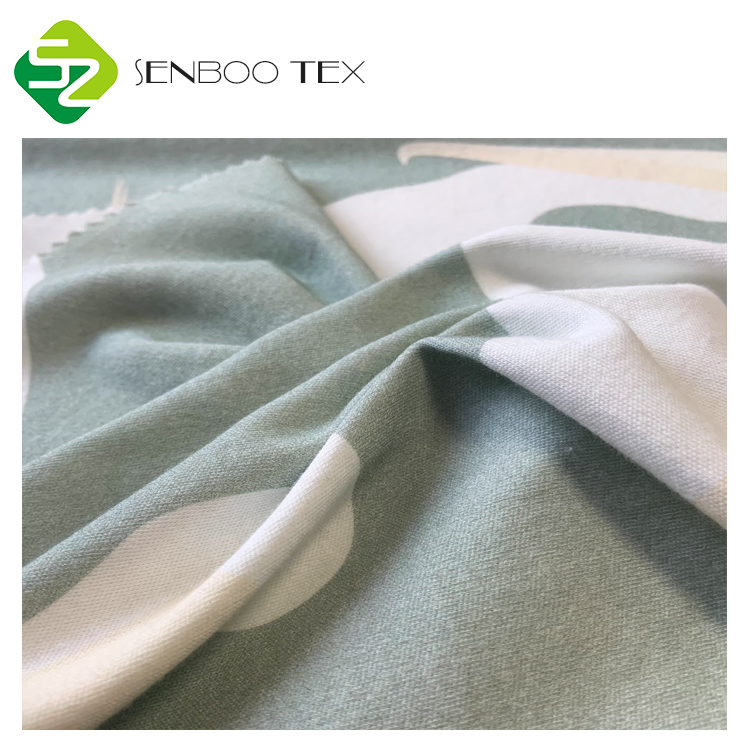 Оптовая продажа, вязаная ткань из органического хлопка с цифровым принтом для детских комбинезонов