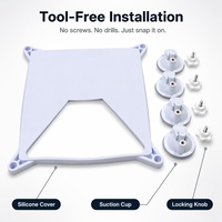 Support à ventouse réglable Tuochi TC-008 pour Starlink Mini avec housse de protection en silicone et 4 ventouses pour surface en verre